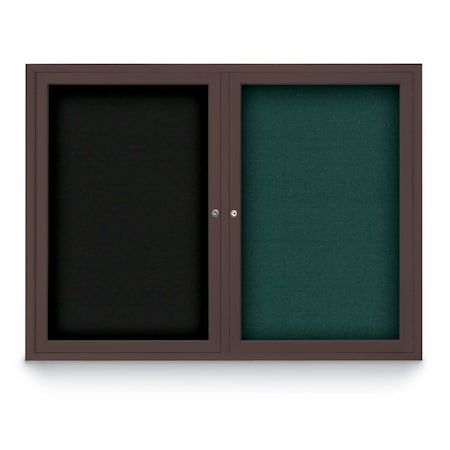 United Visual Products Corkboard, Buff/ Brnze, 24" x 36" UV402-BRONZE-BUFF